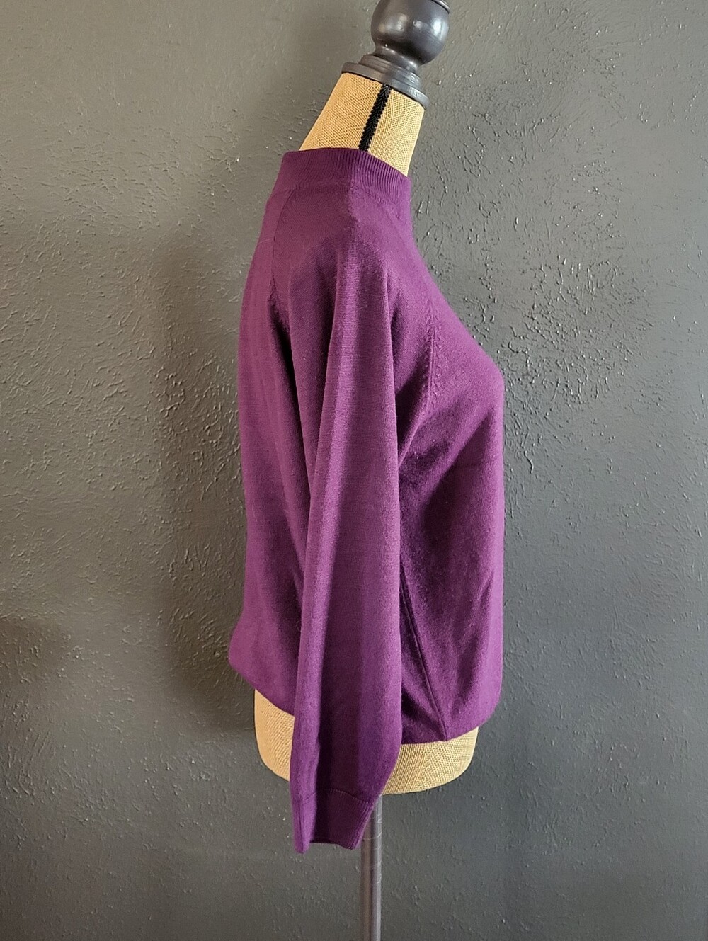 Royal Sport Vintage 70s/80s Acrylic Purple Mock Neck Sweater Medium - Picture 9 of 11